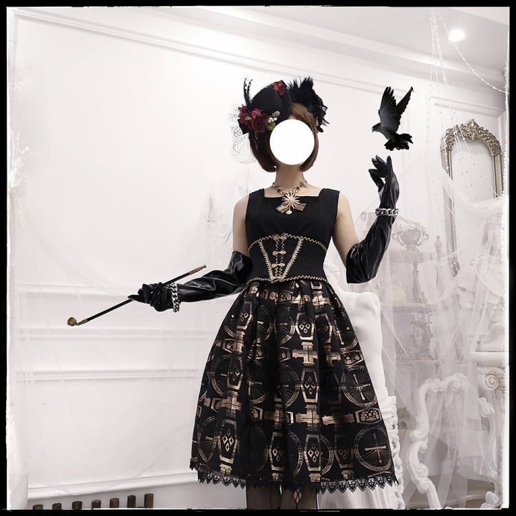 Dark Night Cross Gothic Jumper Skirt