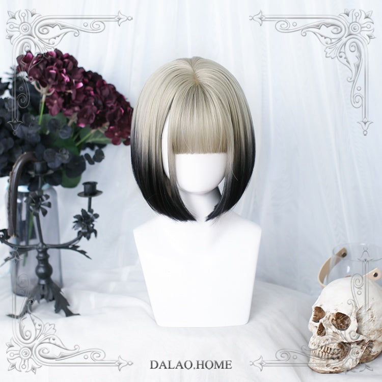 Prajna Inner Button Short Straight Synthetic Wig with Bangs