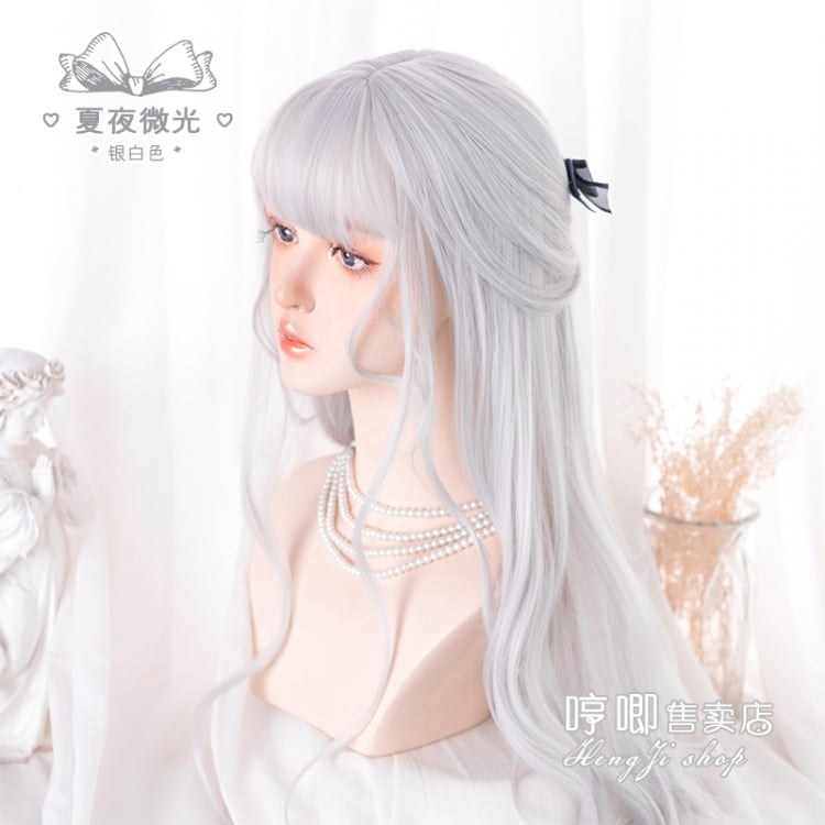 Summer Night Shimmer Big Wave Long Curly Synthetic Wig with Bangs