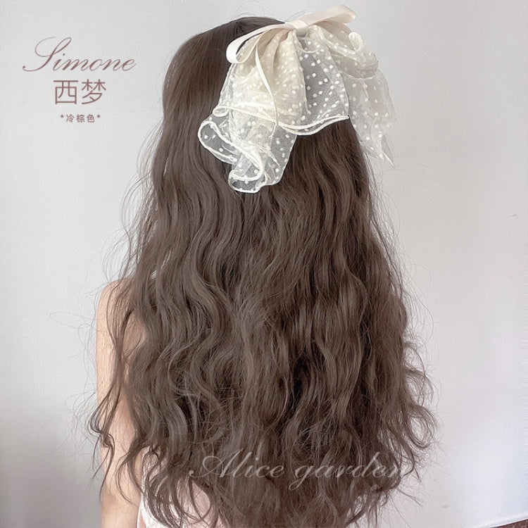 Simone Long Wool Curly Synthetic Wig with Bangs