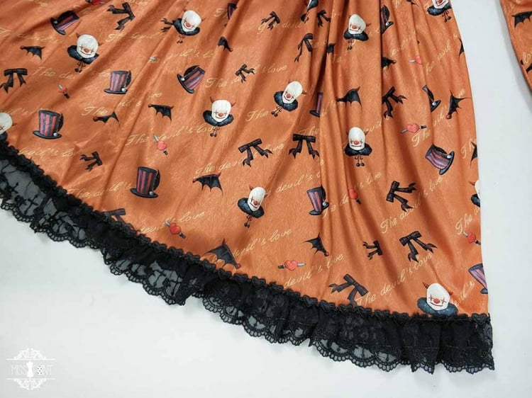 Clearance-Size 2XL for Bust 100CM Orange Halloween Clown Night Bat Wings-shaped Collar Gothic One Piece