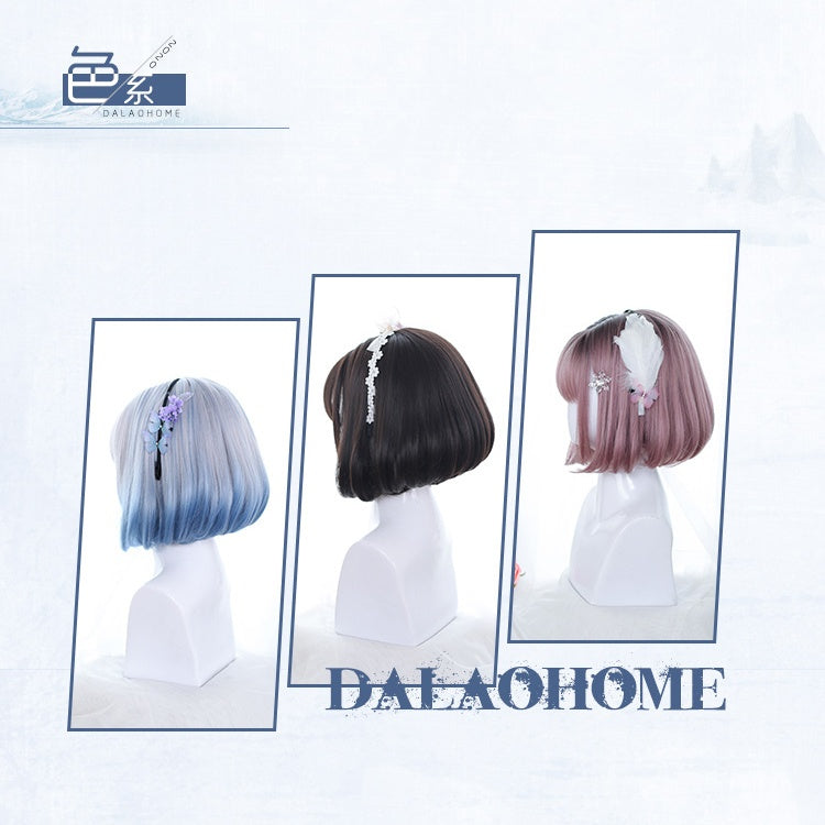 Hanchuan Buckle Short Ombre Synthetic Wig