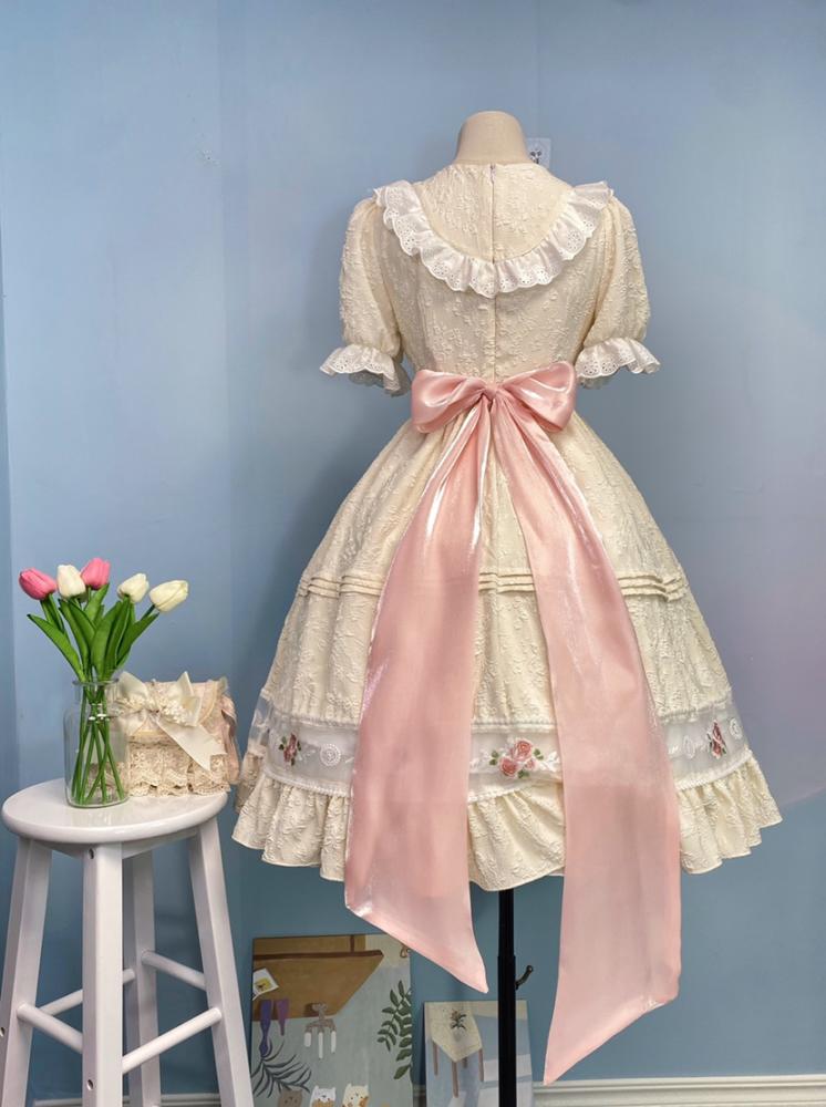 Little Rose Floral Embroidery One Piece