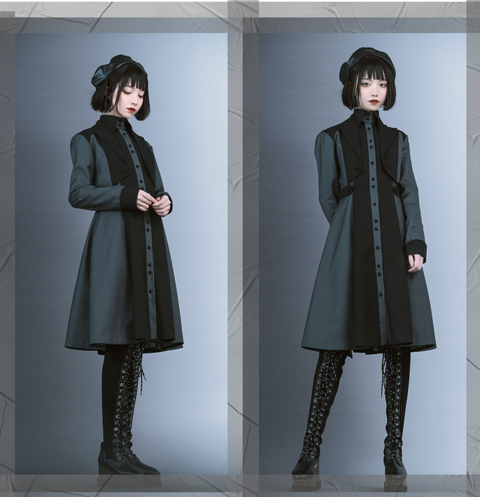 Night Work Investigation Turndown Collar Jumper Skirt