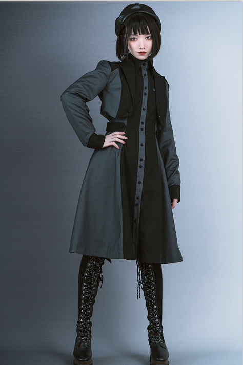 Night Work Investigation Turndown Collar Jumper Skirt