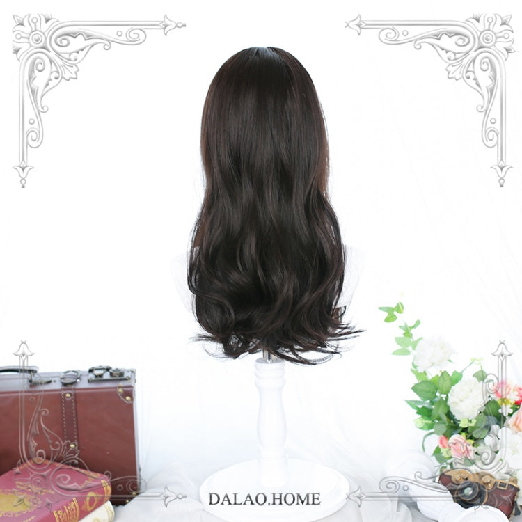 Mid-length Curly Synthetic Wig with Bangs