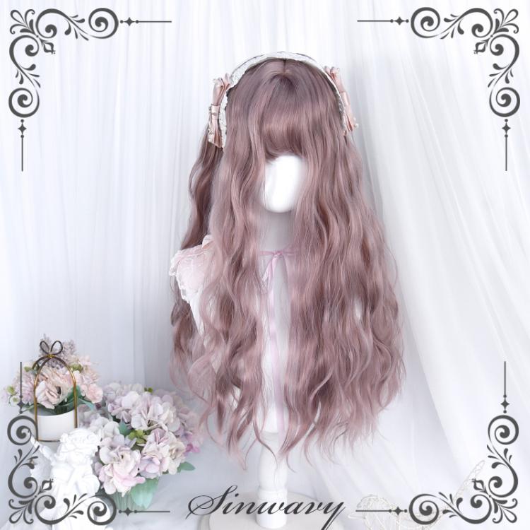 Fendai Long Wool Curly Synthetic Wig with Bangs