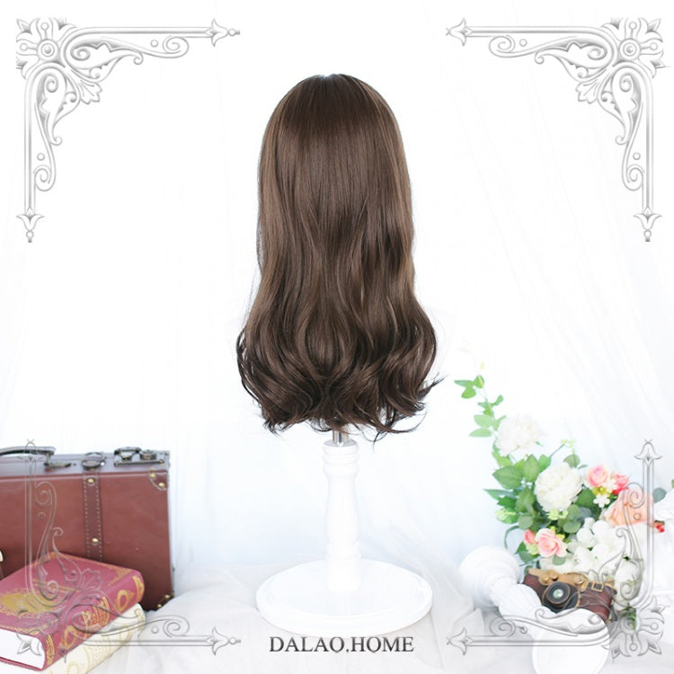 Mid-length Curly Synthetic Wig with Bangs