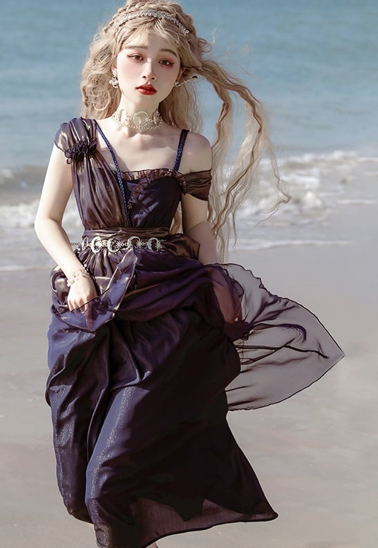 High Waist Dark Blue Elegant Jumper Skirt