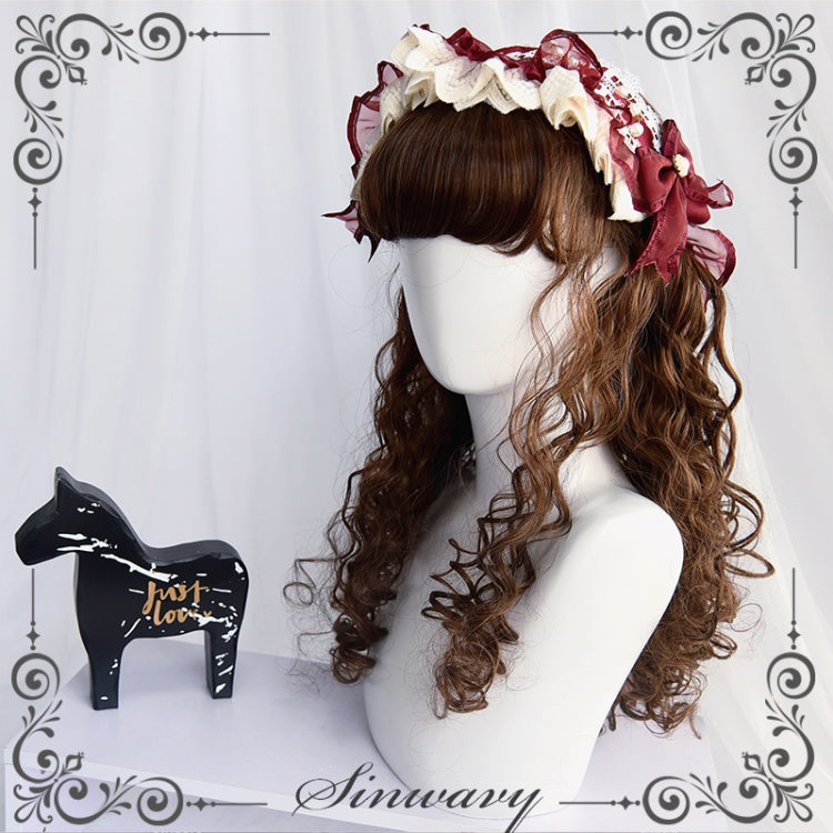 Puffs Mid-length Curly Synthetic Wig with Bangs