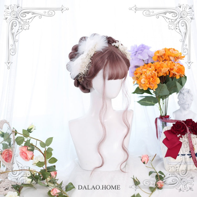 Dark Brown Long Wool Curly Synthetic Wig