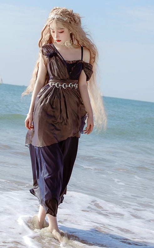 High Waist Dark Blue Elegant Jumper Skirt