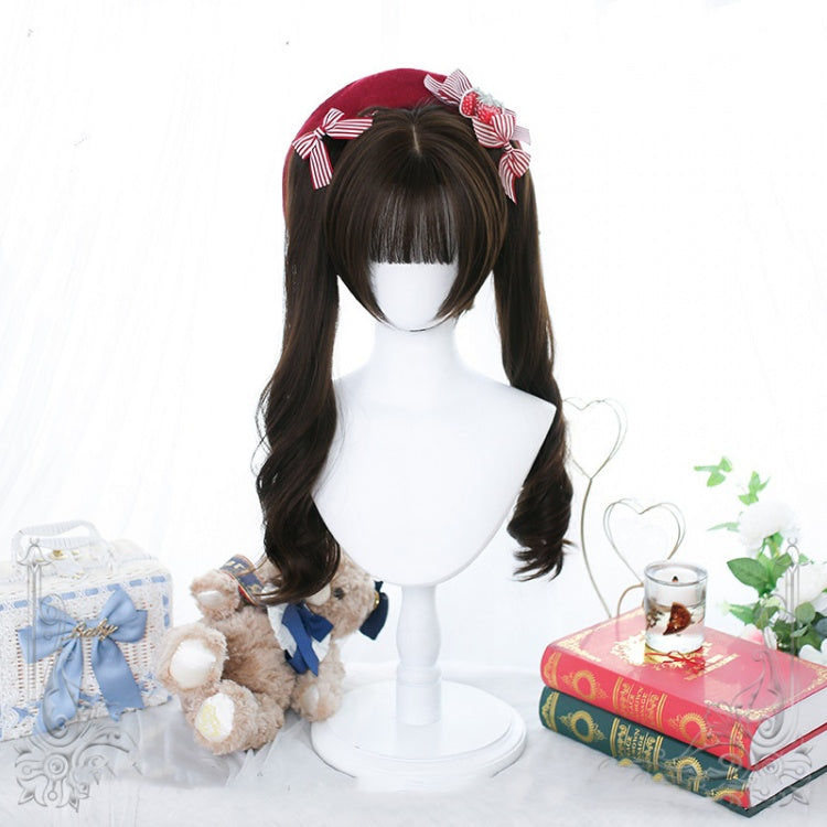 Dawn Brown Long Curly Double Ponytail Synthetic Wig