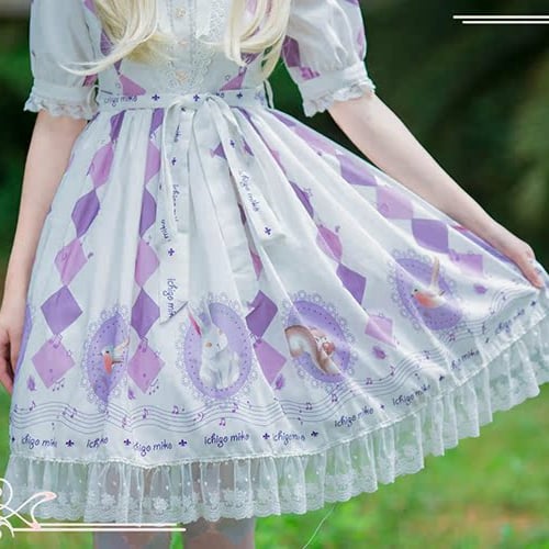 Alice in Wonderland Vibes Sweet Dress Purple/Pink One Piece Plus Size Friendly