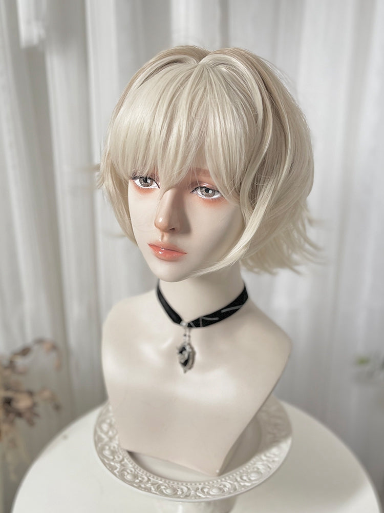 Light Blonde Wavy Boy Style Wig