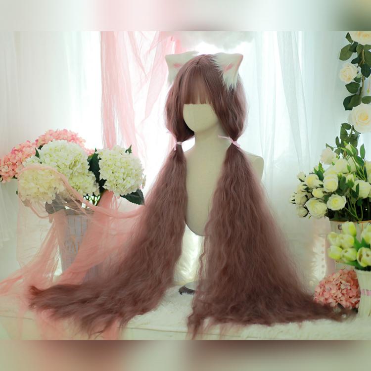 120CM Purple Water Ripple Long Culry Synthetic Wig with Bangs