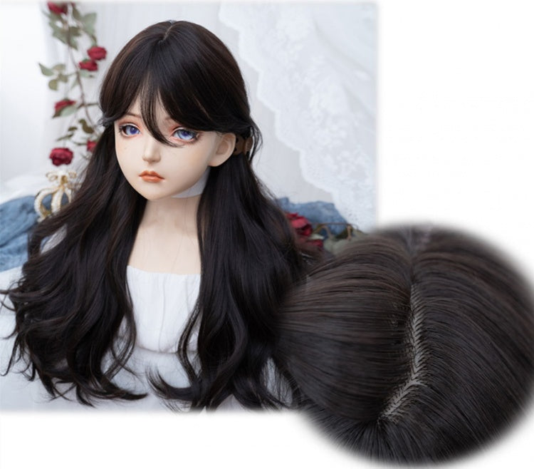 Dark Brown Long Wavy Synthetic Wig