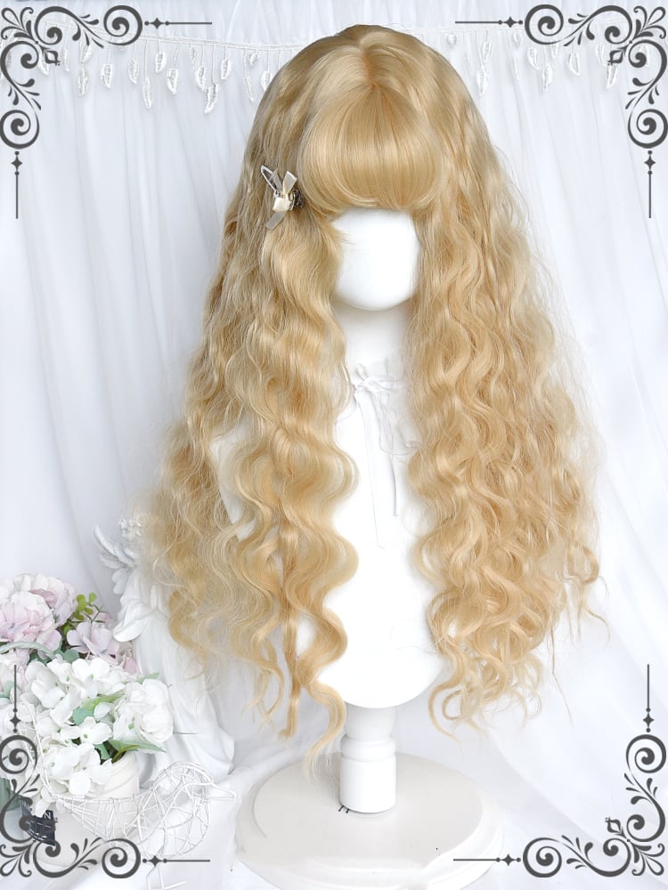 Natural Parting Blonde Curly Long Synthetic Wig