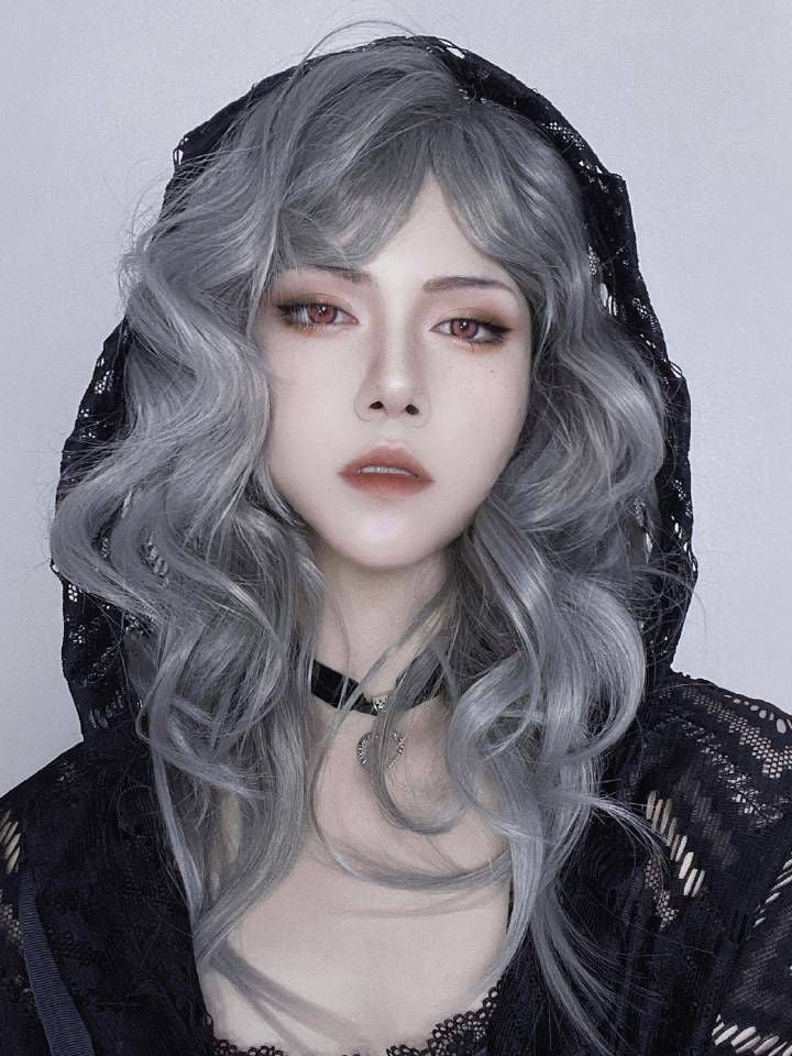 Dries Grey Long Wavy Boy Style Wig