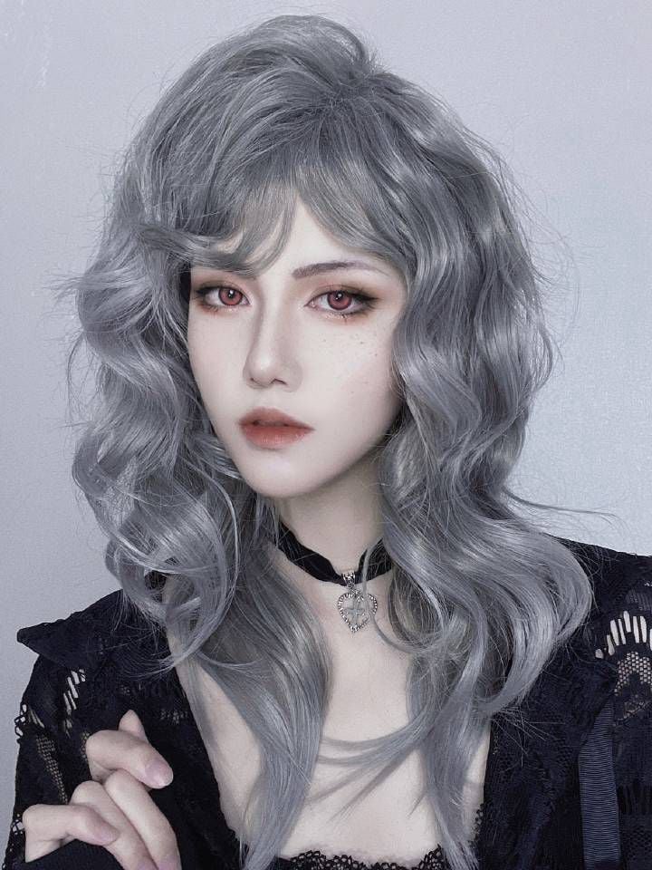 Dries Grey Long Wavy Boy Style Wig