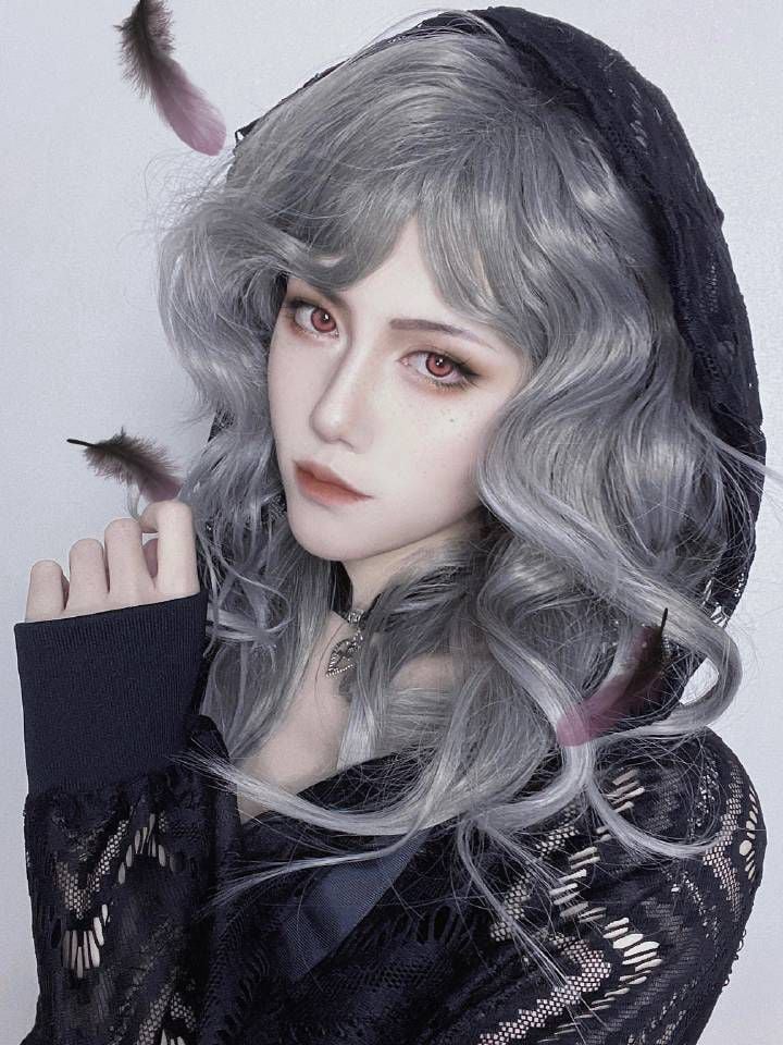 Dries Grey Long Wavy Boy Style Wig