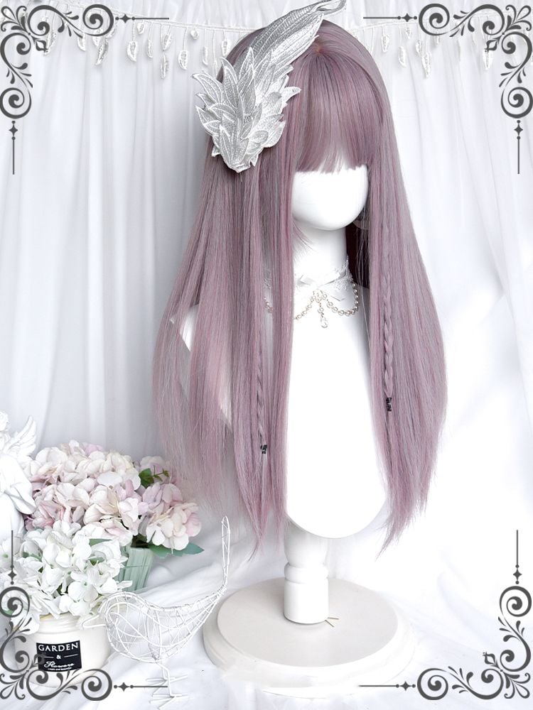 Dusty Purple Long Straight Synthetic Wig