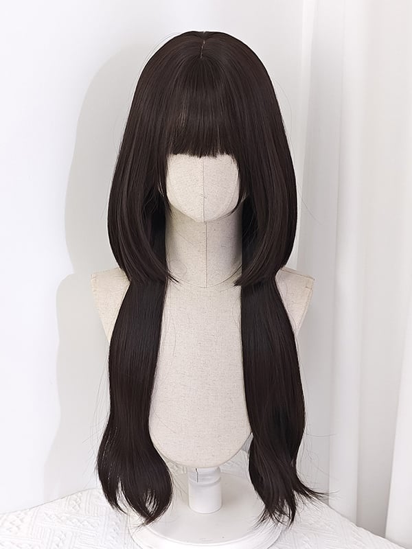 Dark Brown Long Straight Synthetic Wig