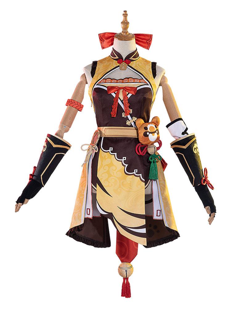 Genshin Impact Xiangling Cosplay Costume Full Set Game Cosplay Costume Set - Sukuroi