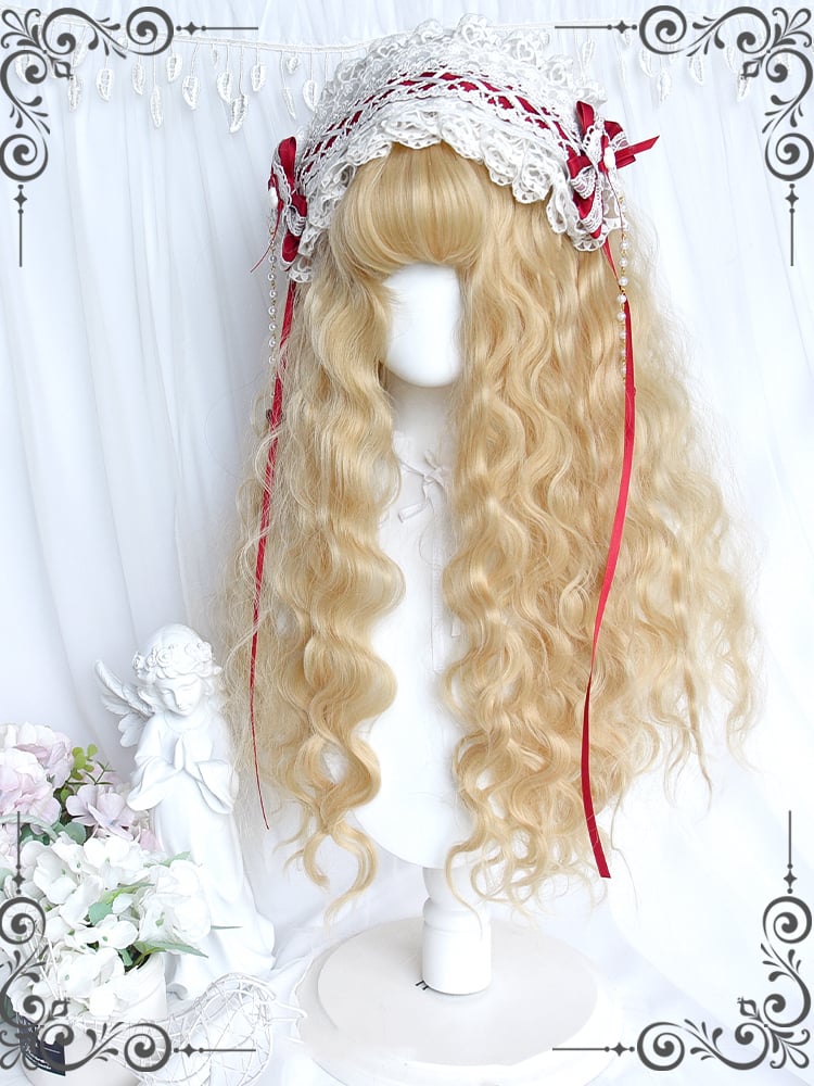 Natural Parting Blonde Curly Long Synthetic Wig