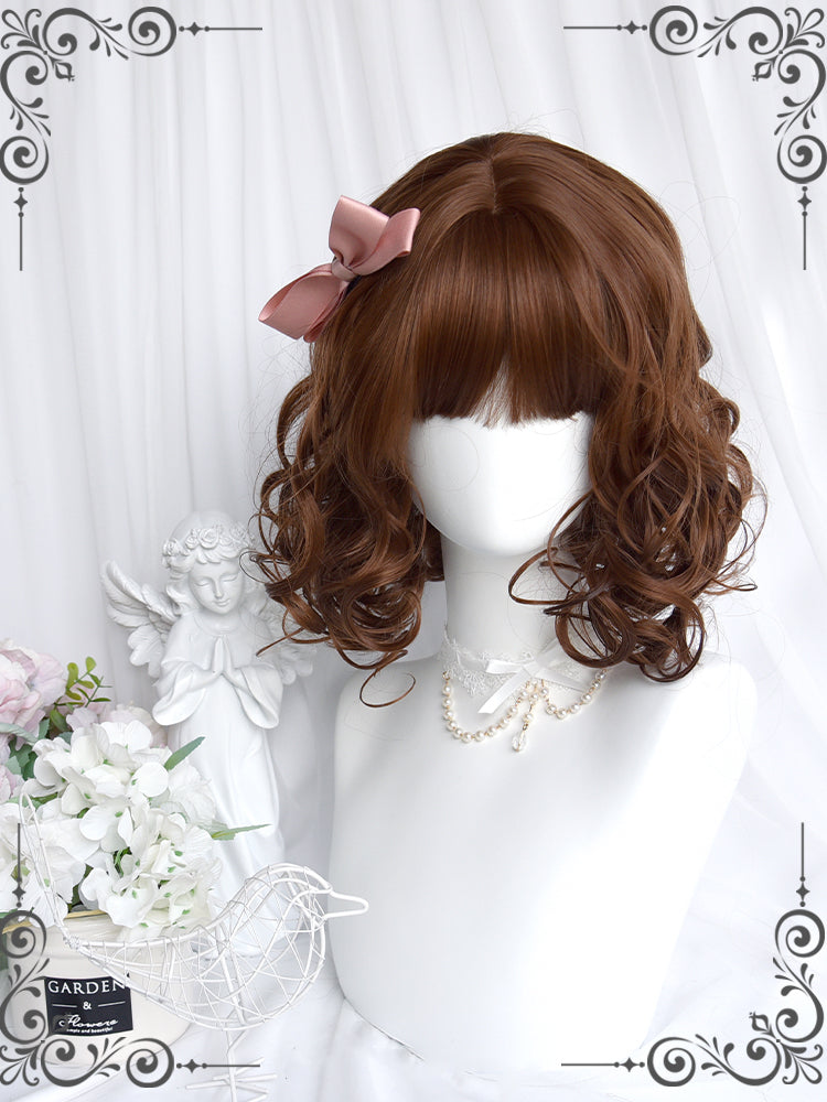 Brown Short Curly Synthetic Wig