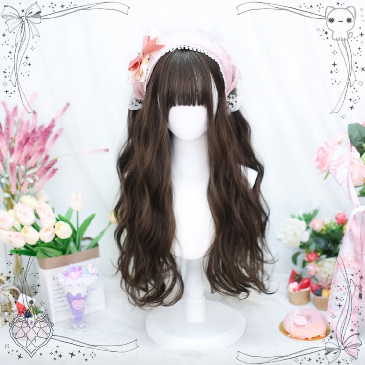 Brown / Black Brown Wavy Long Synthetic Wig