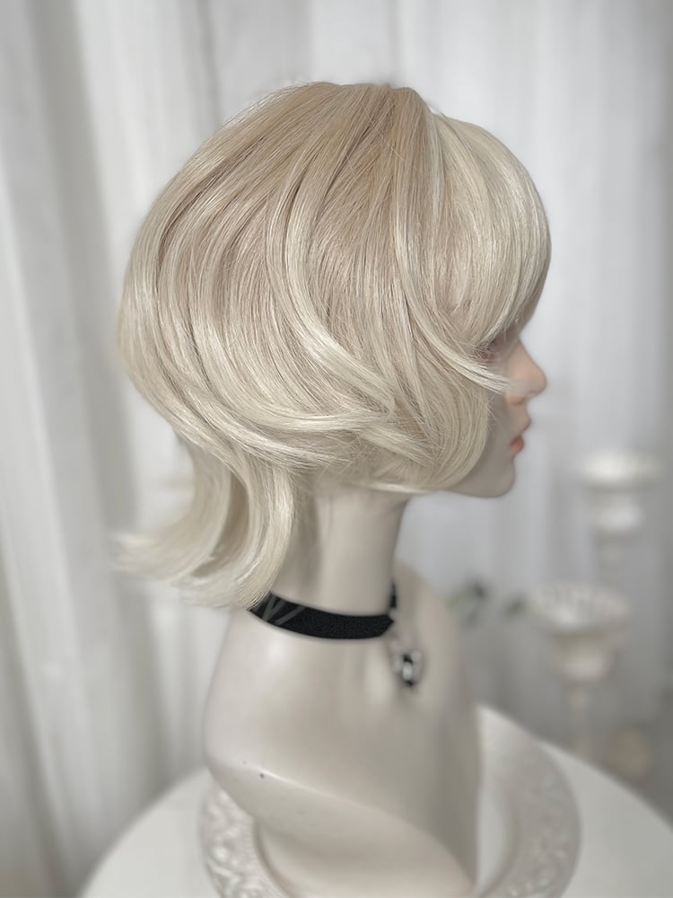 Light Blonde Wavy Boy Style Wig