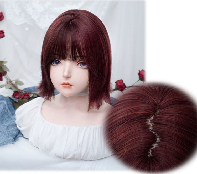 Wine Red Short Straight Synthetic Wig