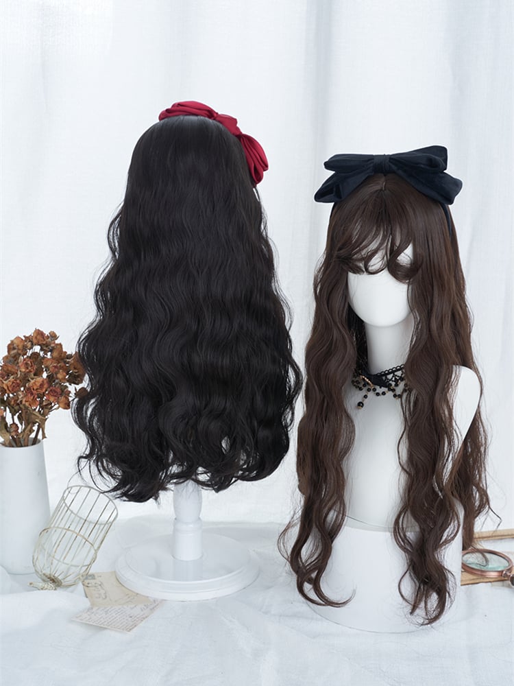 Brown/Black/Chocolate Long Wavy Synthetic Wig