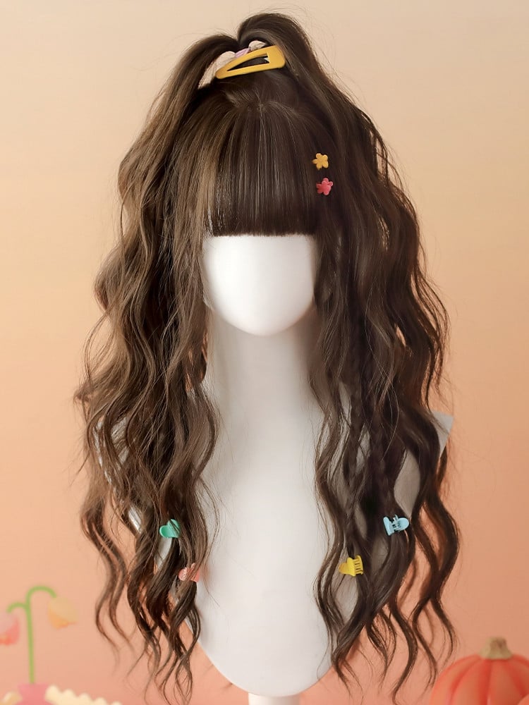 Brown/Blonde/Light Brown Long Wavy Synthetic Wig