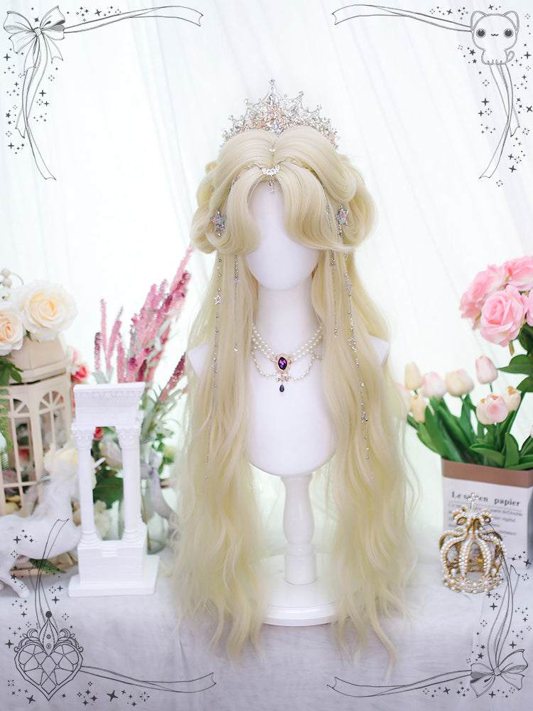 Platinum Natural Parting Wavy Bangs Long Synthetic Wig