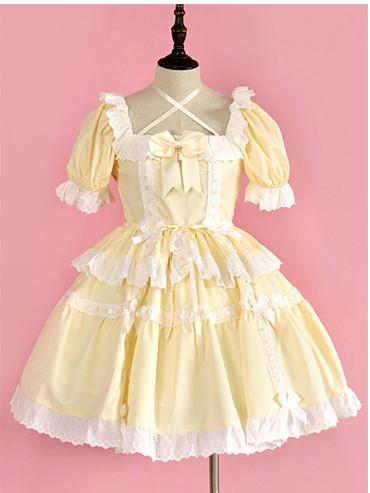 Dolls Frill Bowknot Details High Waist Short Sleeves One Piece