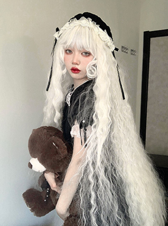 In Stock 120cm Moonlight White Curly Wig