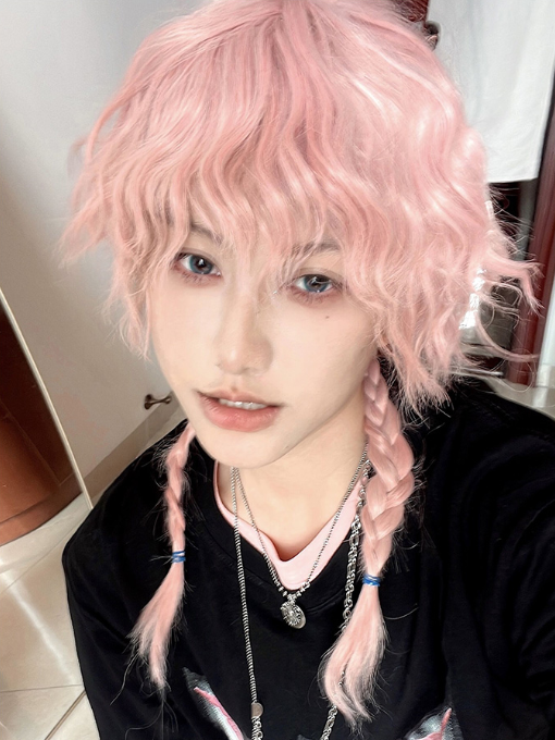 In Stock Sakura Pink Boy Style Wig