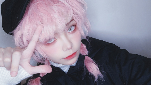 In Stock Sakura Pink Boy Style Wig