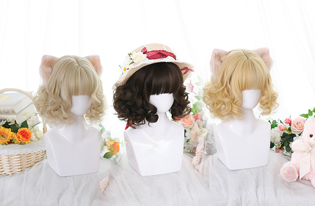 Blonde/Dark Brown/Light Blonde Chin Length Curly Wig