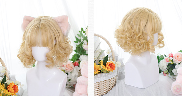 Blonde/Dark Brown/Light Blonde Chin Length Curly Wig