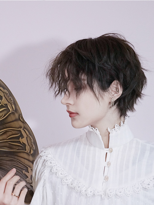 In Stock Brown Wavy Boy Style Wig