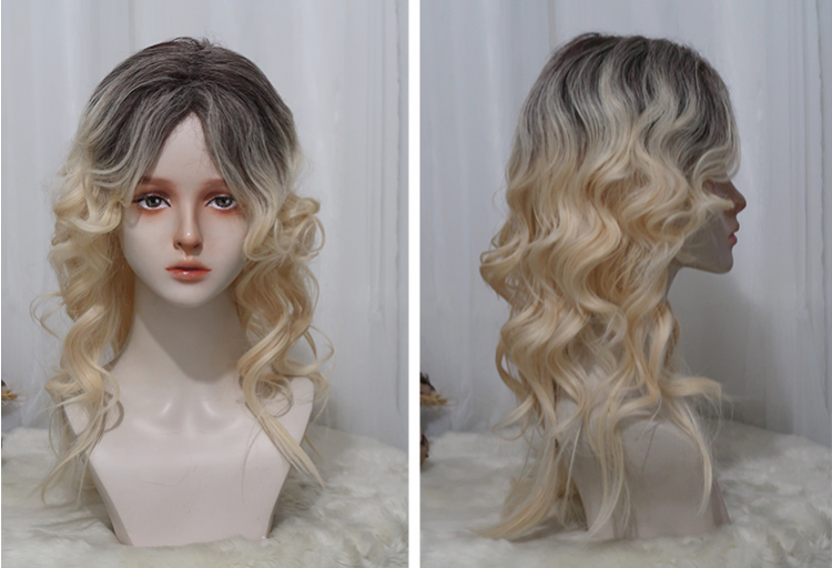 Blonde and Black Ombre Hair Color Ouji Style Wig