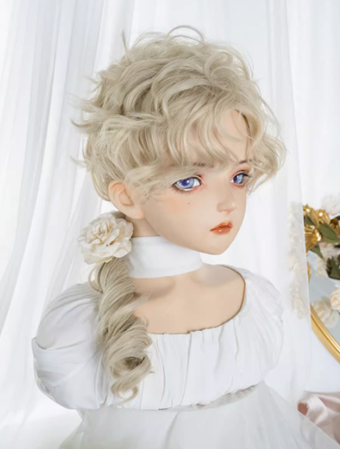 Light Blonde Curly Ouji Style Wig