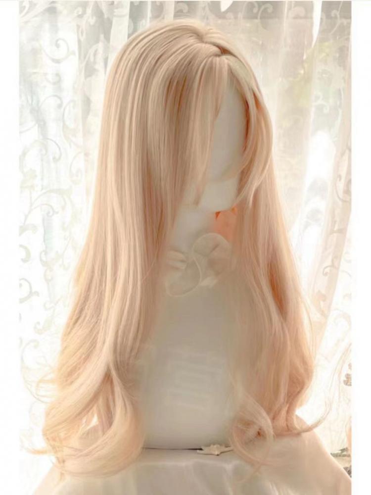 Blonde Long Wavy Zig Zag Parting Synthetic Wig