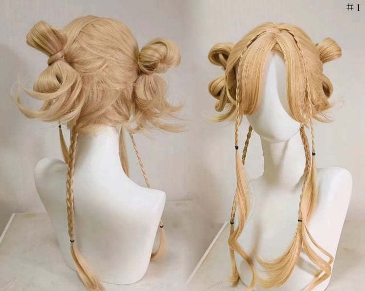 Blonde Braided Hair Synthetic Wig with Curtain Bangs