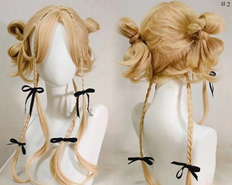 Blonde Braided Hair Synthetic Wig with Curtain Bangs