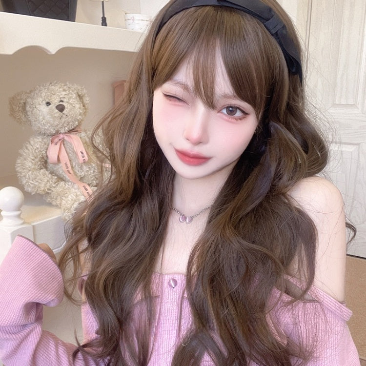 Wavy Waist Length Brown Lolita Synthetic Wig