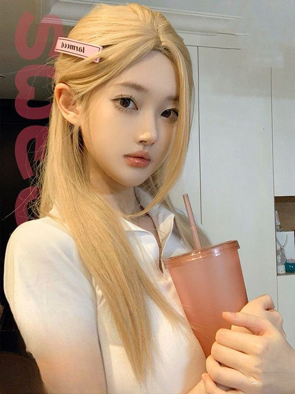 Straight Blonde Synthetic Wig